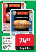 Eskort Red Or Smoked Viennas-For Any 2 x 500g