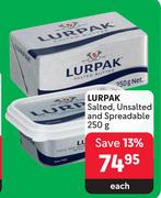 Lurpak Salted, Unsalted & Spreadable-250g