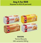 Bakers Tennis Biscuits (All Variants)-For Any 4 x 200g