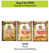 Ouma Rusks (All Varinats)-For Any 3 x 450g/500g
