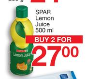 Spar Lemon Juice-2 x 500ml