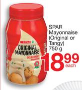 Spar Mayonnaise Original Or Tangy-750g Each