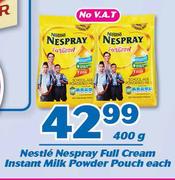 Nestle Nespray Full Cream Instant Milk Powder Pouch-400g Each