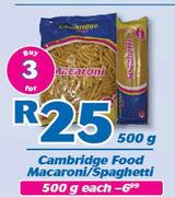 Cambridge Food Macaroni/Spaghetti-500g Each