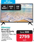 Hisense 32" (80cm) Smart HD Ready TV 32A4K
