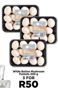 White Button Mushroom Punnets-For 3 x 200g