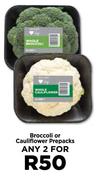 Broccoli Or Cauliflower Prepacks-For Any 2