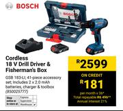 Bosch Cordless 18V Drill Driver & Fisherman's Box  850025777