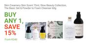 Skin Creamery Skin Scent 75ml,Slow Beauty Collection,The Basic Set & Powder To Foam Cleanser 60g