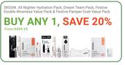 Skoon All Nighter Hydration Pack,Dream Team Pack,Festive Double Wowness Value Pack 
