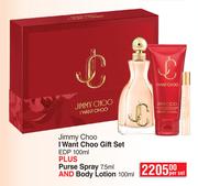 Jimmy Choo I Want Choo Gift Set EDP 100ml Plus Purse Spray 7.5ml & Body Lotion 100ml-Per Set