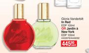 Gloria Vanderbilt In Red EDP 100ml Or Jardin A New York EDP 100ml-Each