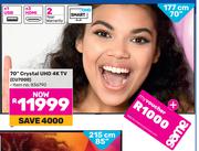 Samsung 70" Crystal UHD 4K TV CU7000