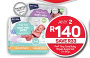 PnP Tiny Tots Baby Wipes Assorted-Any 2 x 3 x 80g