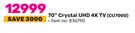 Samsung 70" Crystal UHD 4K TV CU7000