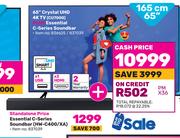 Samsung 65" (165cm) Crystal UHD 4K TV CU7000 Plus Essential C-Series Soundbar