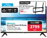 Hisense 80cm (32") Smart HD Ready TV 32A4K