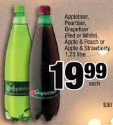 Appletiser, Peartiser, Grapetiser(Red Or White), Apple & Peach Or Apple & Strawberry-1.25Ltr Each