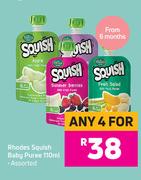 Rhodes Squish Baby Puree Assorted-For Any 4 x 110ml