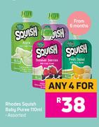 Rhodes Squish Baby Puree Assorted-For Any 4 x 110ml