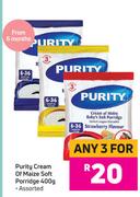 Purity Cream Of Maize Soft Porridge-For Any 3X400g