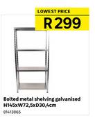 Bolted Metal Shelving Galvanised H145 x W72.5 x D30.4cm