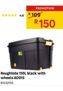 Roughtote 110Ltr Black With Wheels Addis