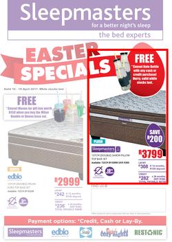 Sleepmasters : Easter Specials (10 Apr - 19 Apr 2017), page 1