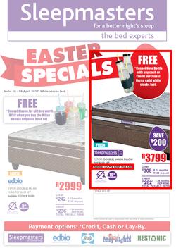 Sleepmasters : Easter Specials (10 Apr - 19 Apr 2017), page 1