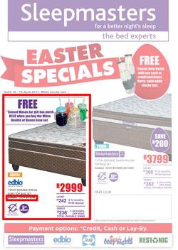 Sleepmasters : Easter Specials (10 Apr - 19 Apr 2017), page 1