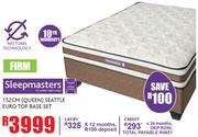 Sleepmasters 152Cm Queen Seattle Euro Top Base Set