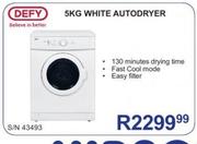 Defy 5Kg White Autodryer