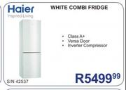Haier White Combi Fridge-42537