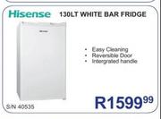 Hisense 130Lt White Bar Fridge