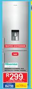 Hisense H359BME-WD 268Ltr Metallic Water Dispenser Combi Fridge