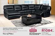 House Of Motani Manor 6 Piece Corner 1 Action Reclining Lounge Suite