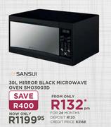 Sansui 30ltr Mirror Black Microwave Oven SMO3003D
