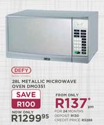 Defy 28ltr Metallic Microwave Oven DMO351