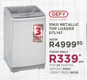Defy 10kg Metallic Top Loader DTL147