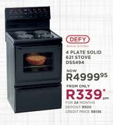 Defy 4 Plate Solid 621 Stove DSS494