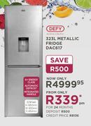 Defy 323ltr Metallic Fridge DAC617