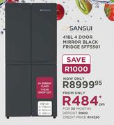 Sansui 418ltr 4 Door Mirror Black Fridge SFF5501