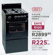 Defy 4 Plate Compact Stove DSS514