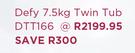 Defy 7.5Kg Metallic Twin Tub DTT166