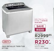 Defy 7.5Kg Metallic Twin Tub DTT166