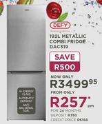 Defy 192Ltr Metallic Combi Fridge DAC319