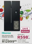Hisense 512Ltr Black SBS Fridge H670SMI