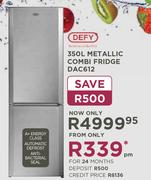 Defy 350Ltr Metallic Combi Fridge DAC612