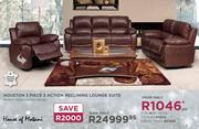 Houston 3 Piece 3 Action Reclining Lounge Suite