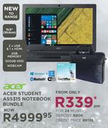 Acer Student ASS315 Notebook Bundle